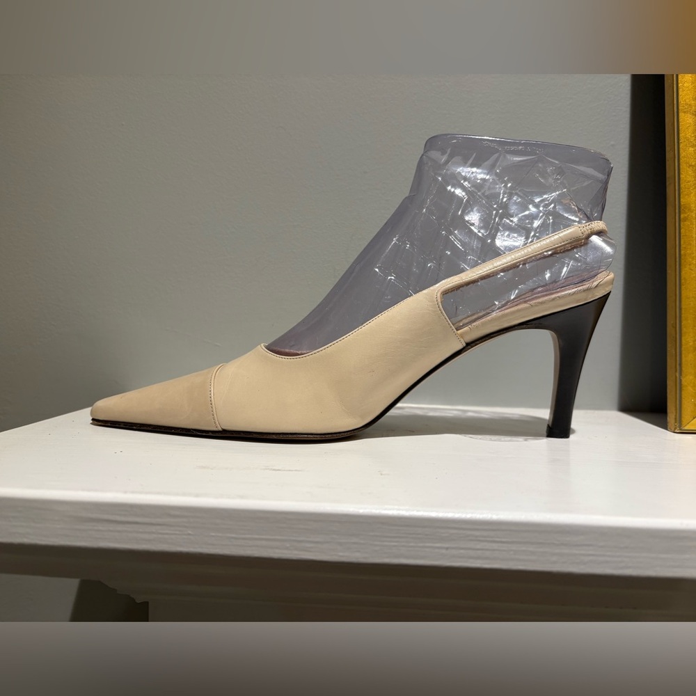 Cole Haan Cream Slingback Heels - Picture 2 of 15